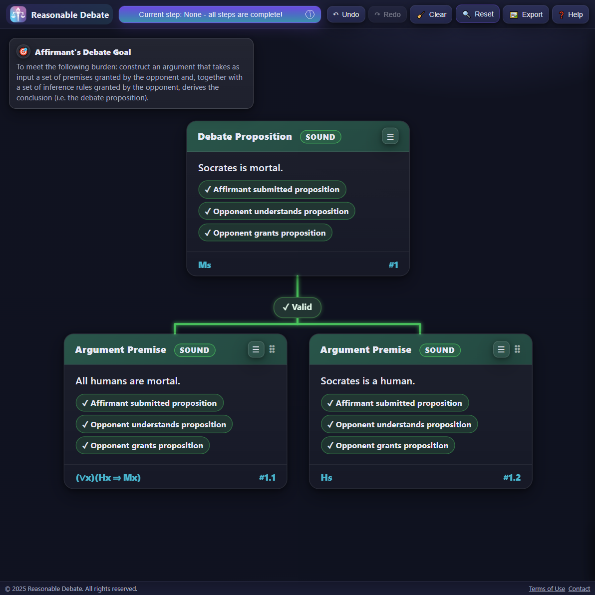 Preview of sound argument in Reasonable Debate